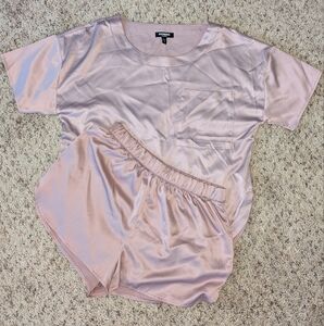 Express Blush Satin Sleepwear Set